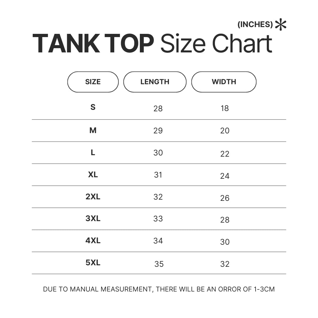 Tank Top Size Chart - Juice Wrld Store